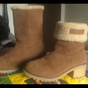 Brown faux suede winter boot.